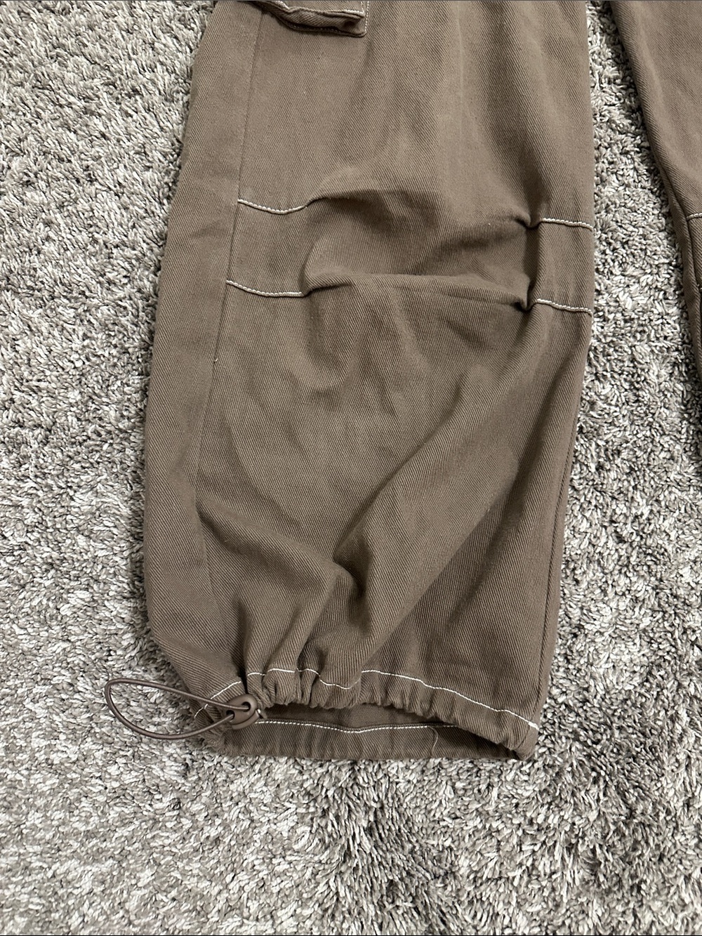 Blue Blush Olive Brown Cargo Overalls Jumpsuit - Picture 2 of 4